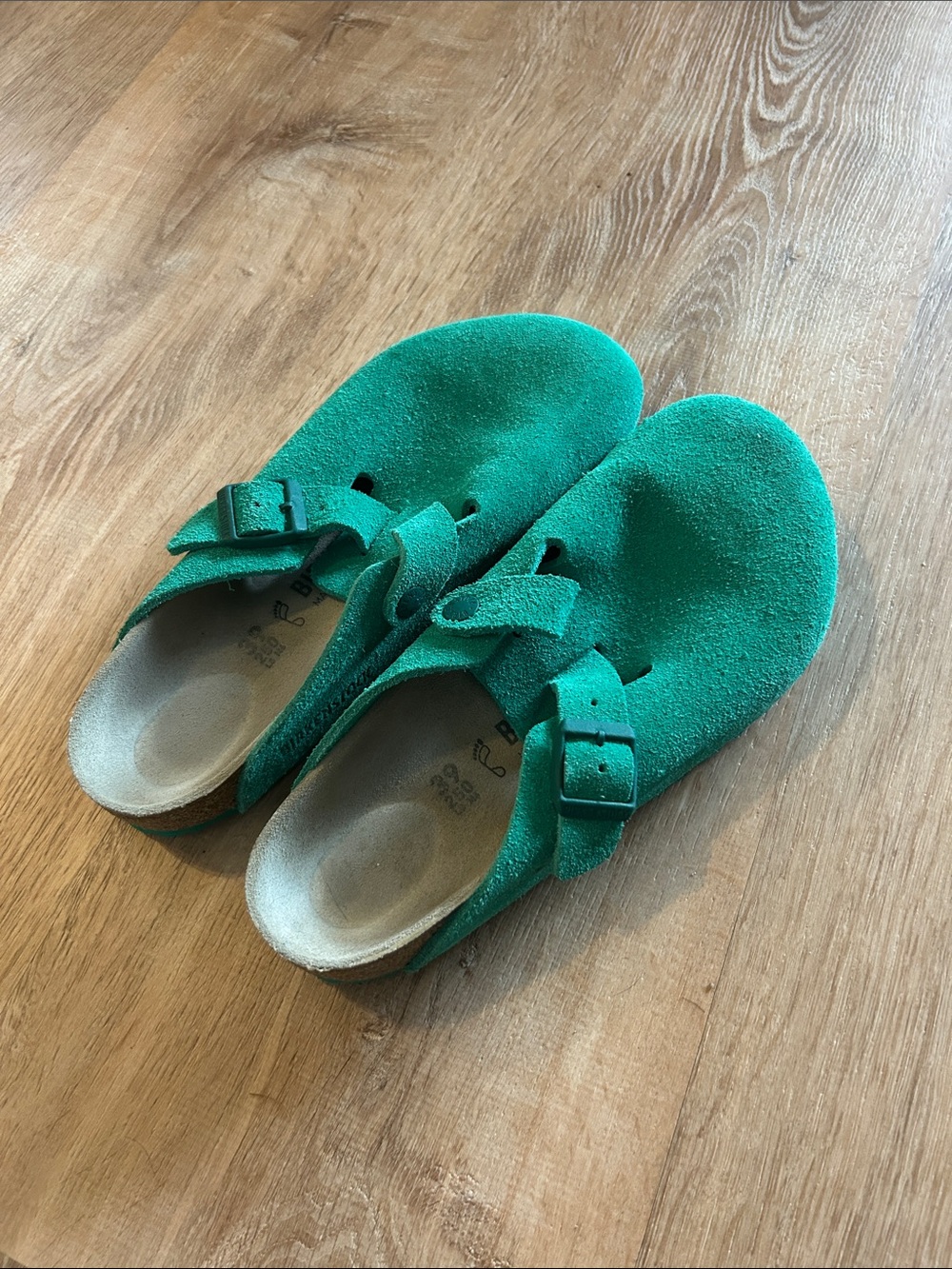Kelly Green Suede Birkenstock Boston
